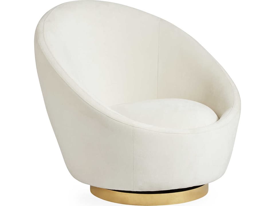 Ether Swivel White Accent Chair