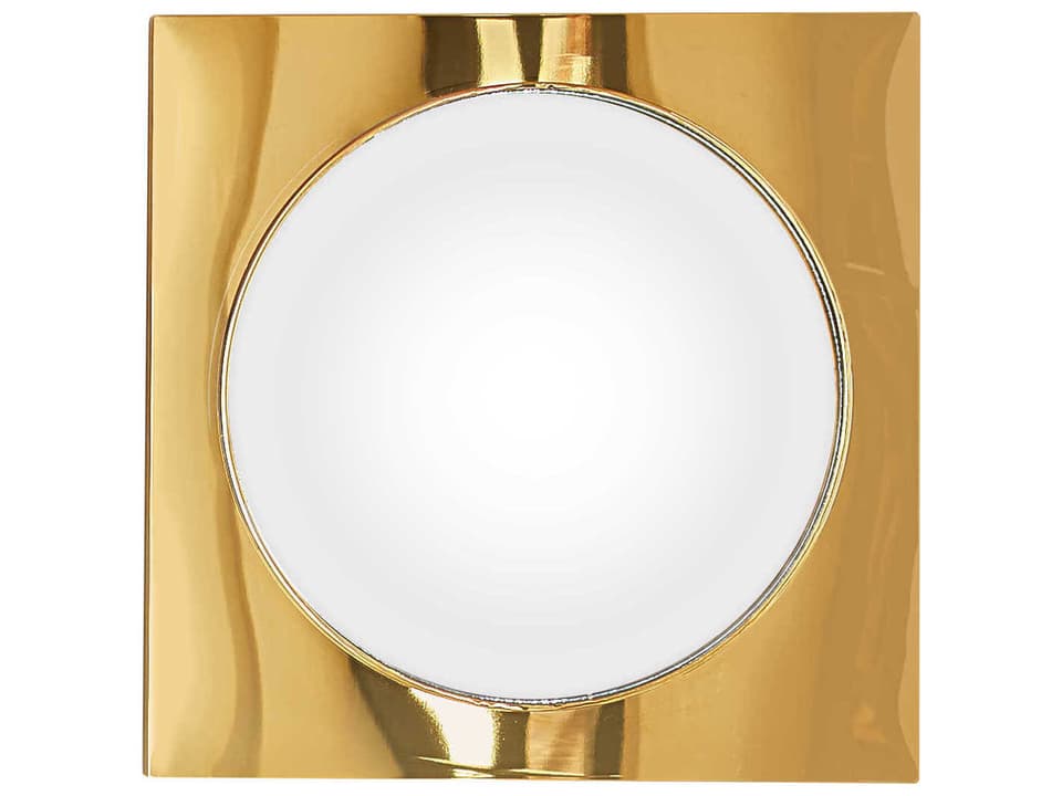 Globo Polished Brass Square Wall Mirror with Convex Acrylic