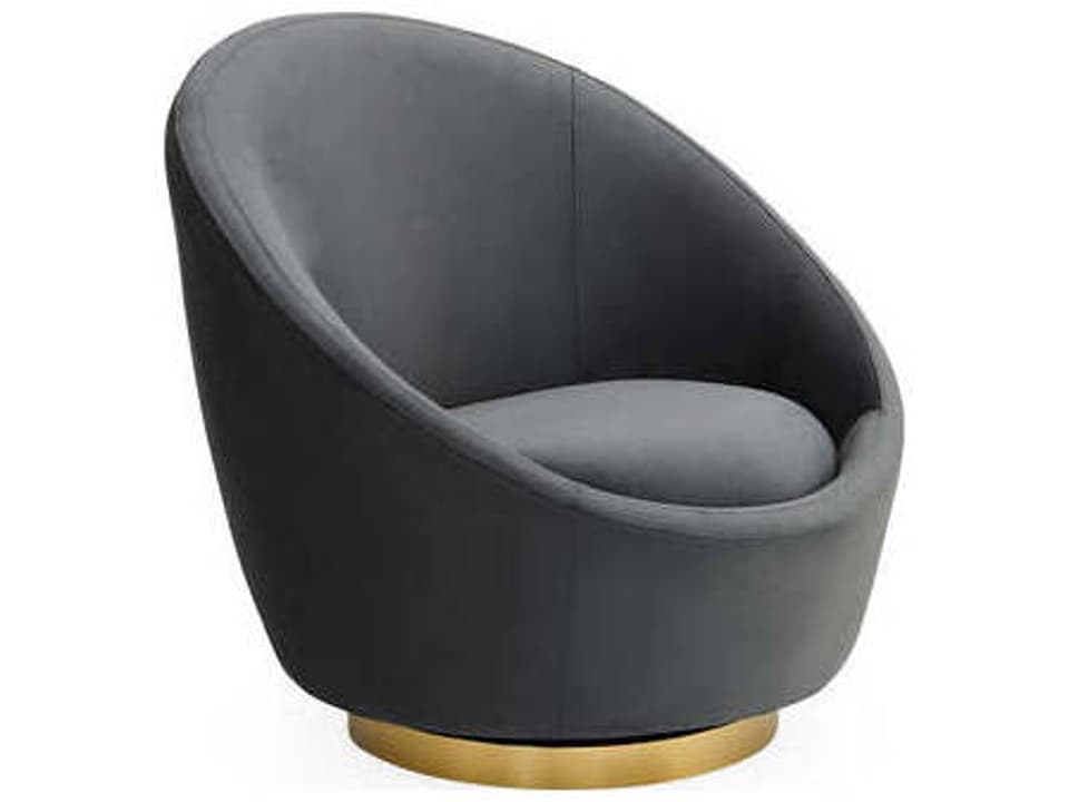 Ether Rocker Gray Fabric Accent Chair