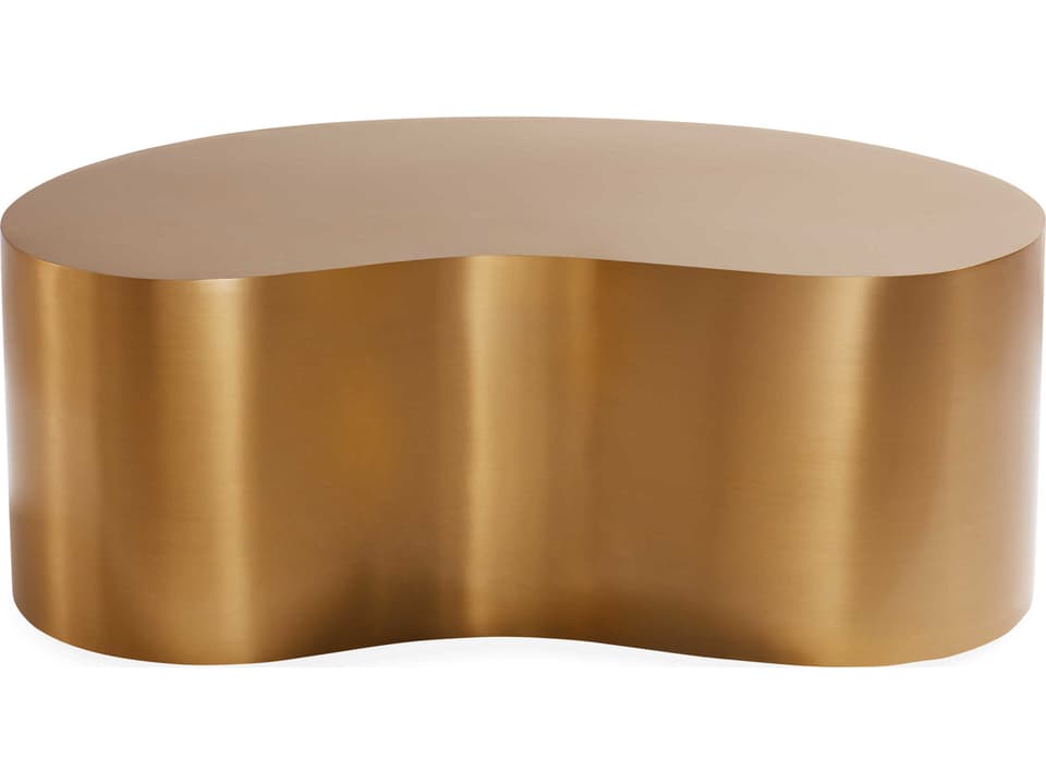 Kidney Coffee Table Antique Brass