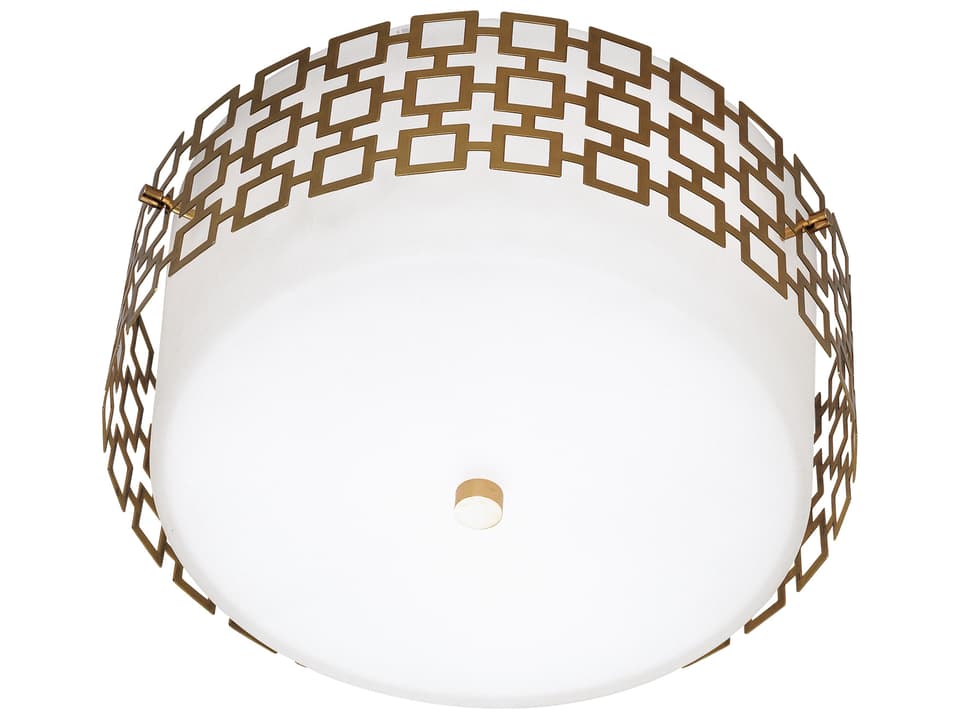 Parker 3-Light Flush Mount Ceiling Light in Antiqued Brass