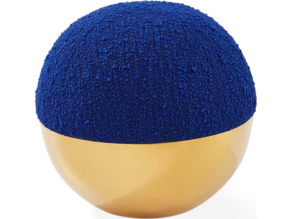 Alphaville Cirrus Cobalt Olympus Ivory Blue Upholstered Accent Stool