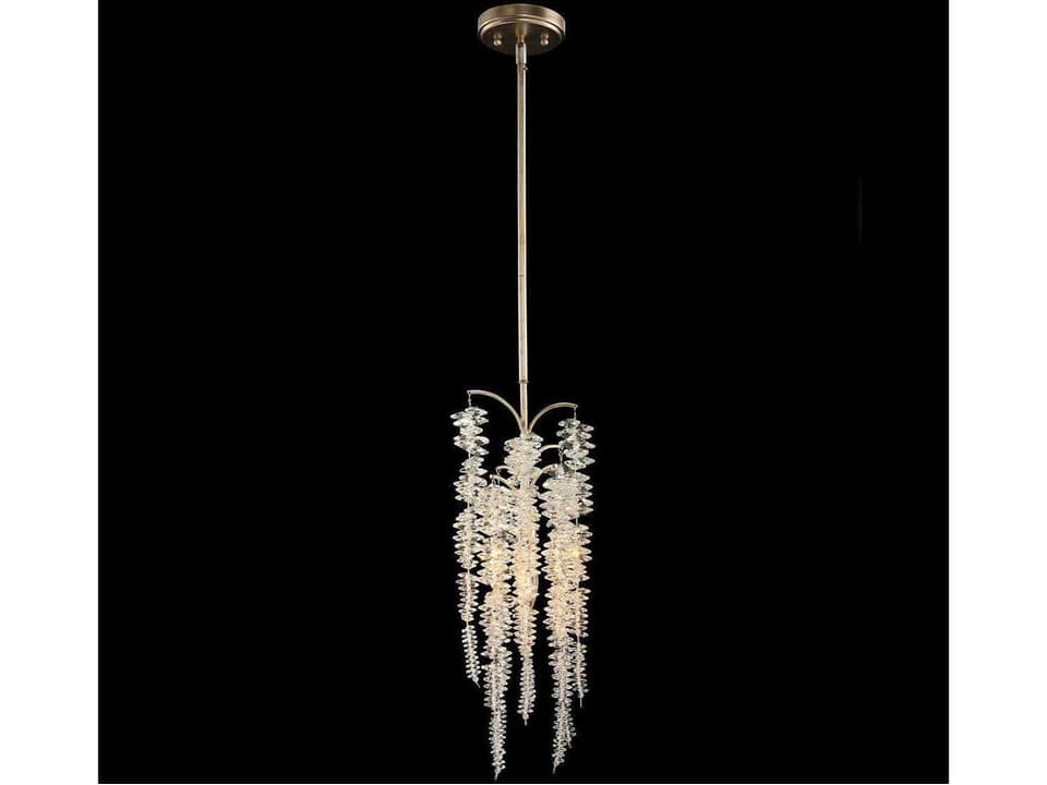Cascading Crystal Mini Pendant Light in Antique Silver