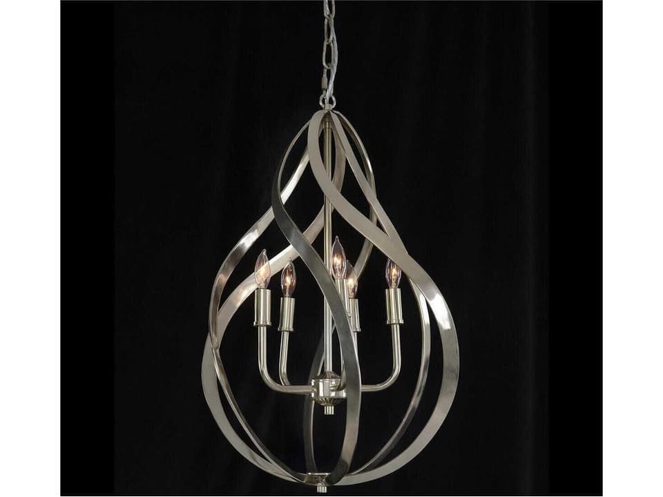 Katherine Cole Ribbons 5-Light Pendant in Nickel Finish