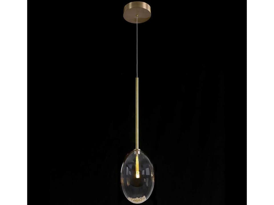 Echo 1-Light Antique Brass LED Glass Globe Mini Pendant