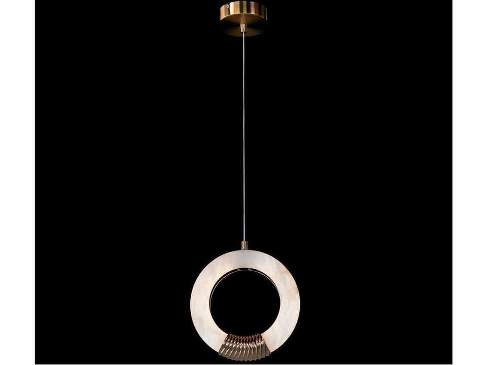 Bangela Round Mini Pendant Light in Antique Brass