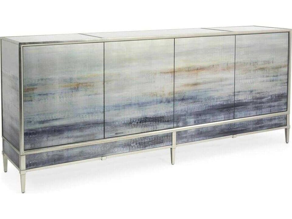 Shaye Rawson Spring Rain Sideboard with Mirror Top and Steel Base