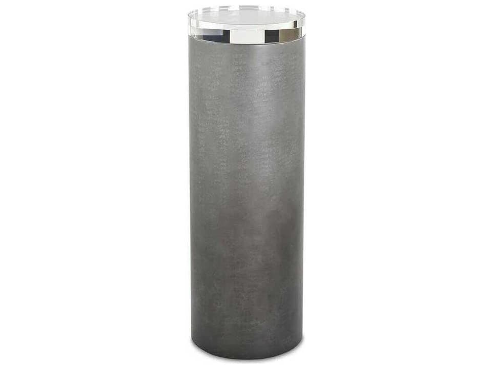 Serpent Round End Table in Polished Nickel with Acrylic Top