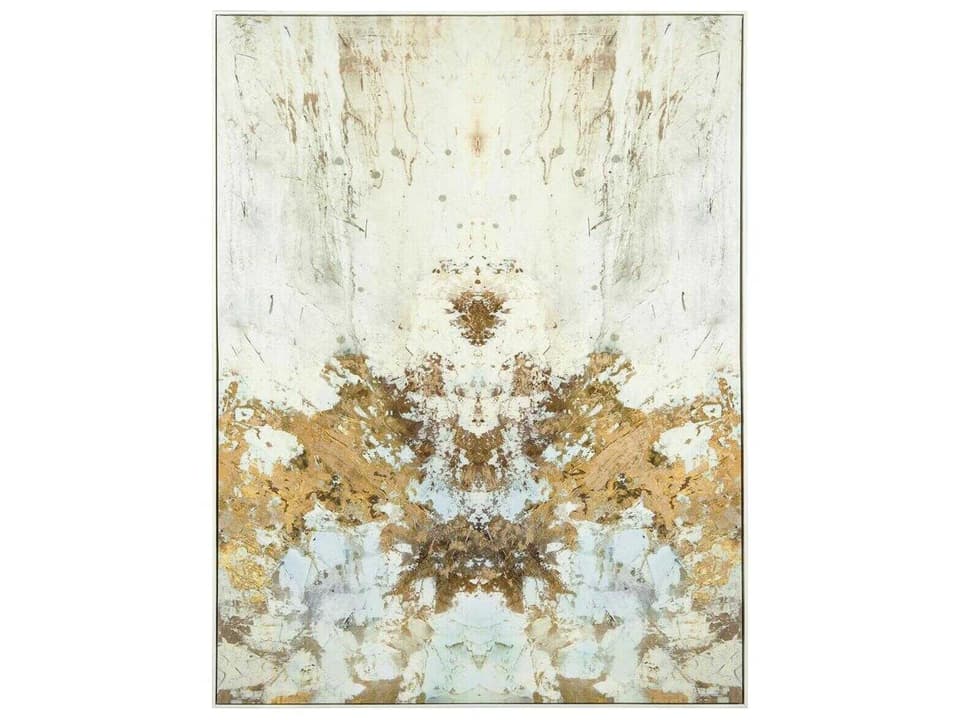 Mark McDowell Gilded Ivory Abstract Wall Art with Gold Leaf Detailing