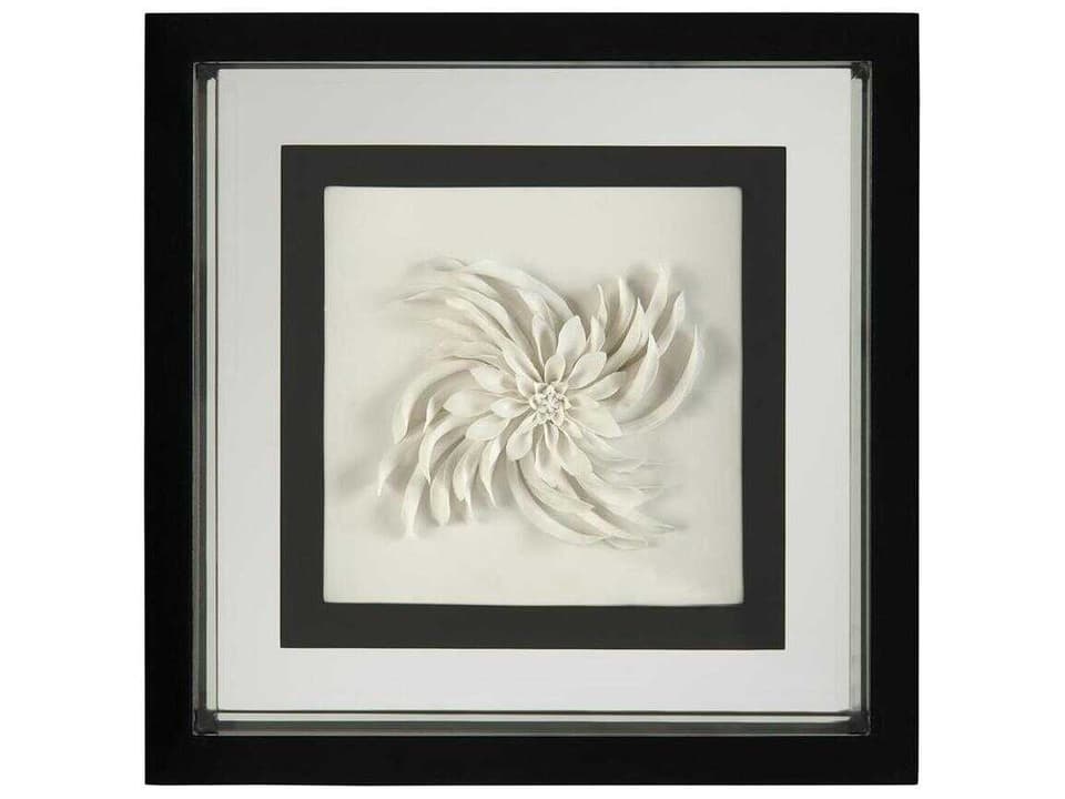 Black and White Porcelain Flower I Shadow Box Wall Art