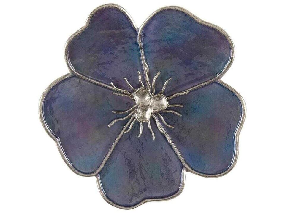 Fleur Wall Sculpture III 19 Inch Metal Art with Polished Nickel Finish