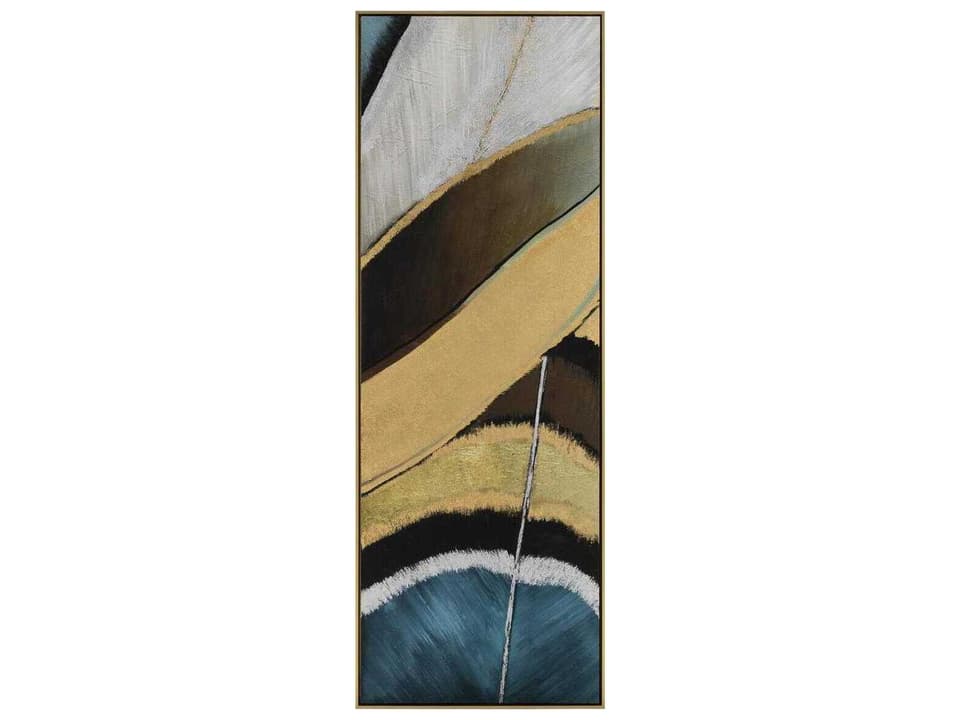 Shaye Rawson's Small Feathers A Abstract Wall Art with Gold Floater Frame