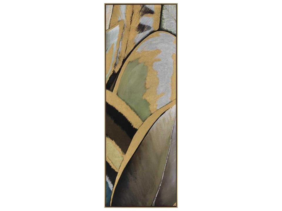 Shaye Rawson's Small Feathers B Abstract Wall Art with Gold Frame