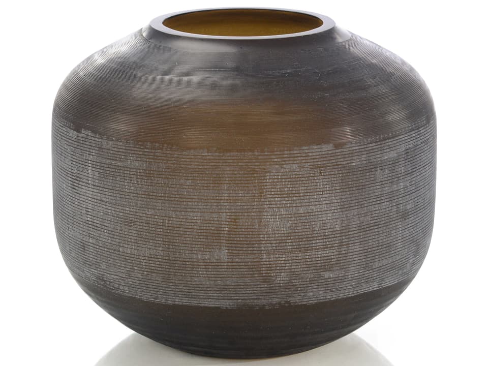 Kalsa Vase Small Mouth-Blown Glass Black Brown