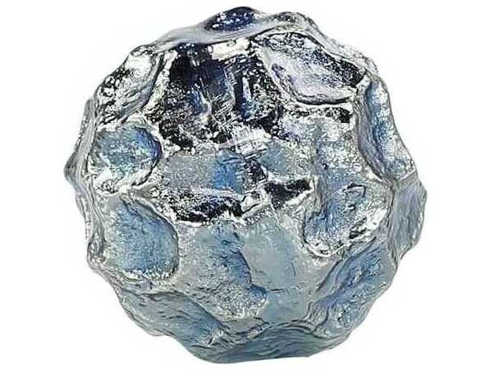 Textural Orb Blue and Silver Decorative Ball
