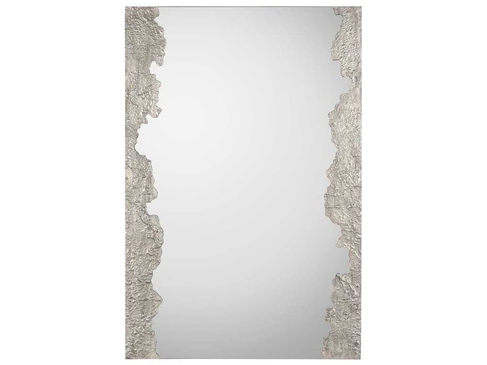 Wakame Silver Rectangular Wall Mirror with Pewter Frame