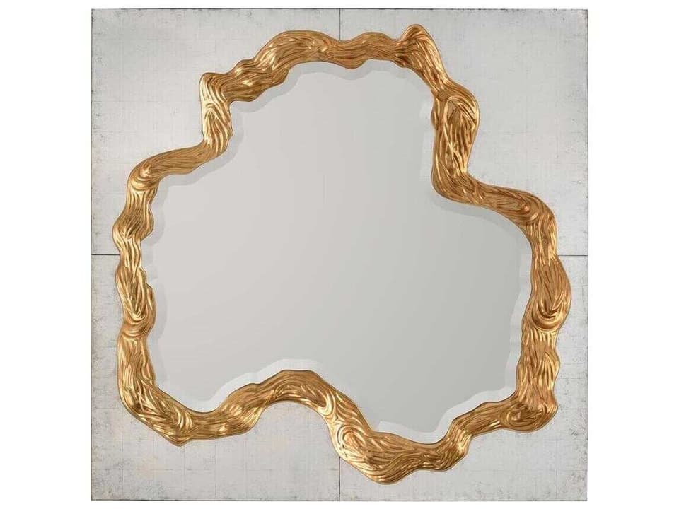 Callahan Square Wall Mirror with Eglomise Detail