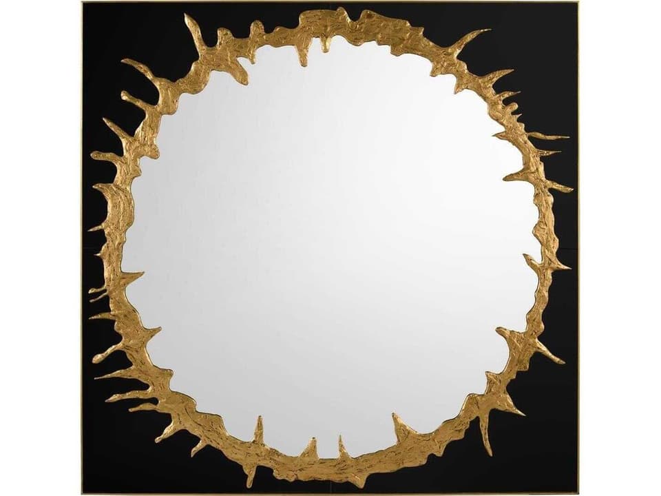 Prominence Gold Coast Square Wall Mirror with Black Reverse Glass