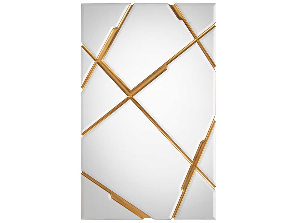 Ronin Mirror Contemporary Wood Frame in Exotic Gold