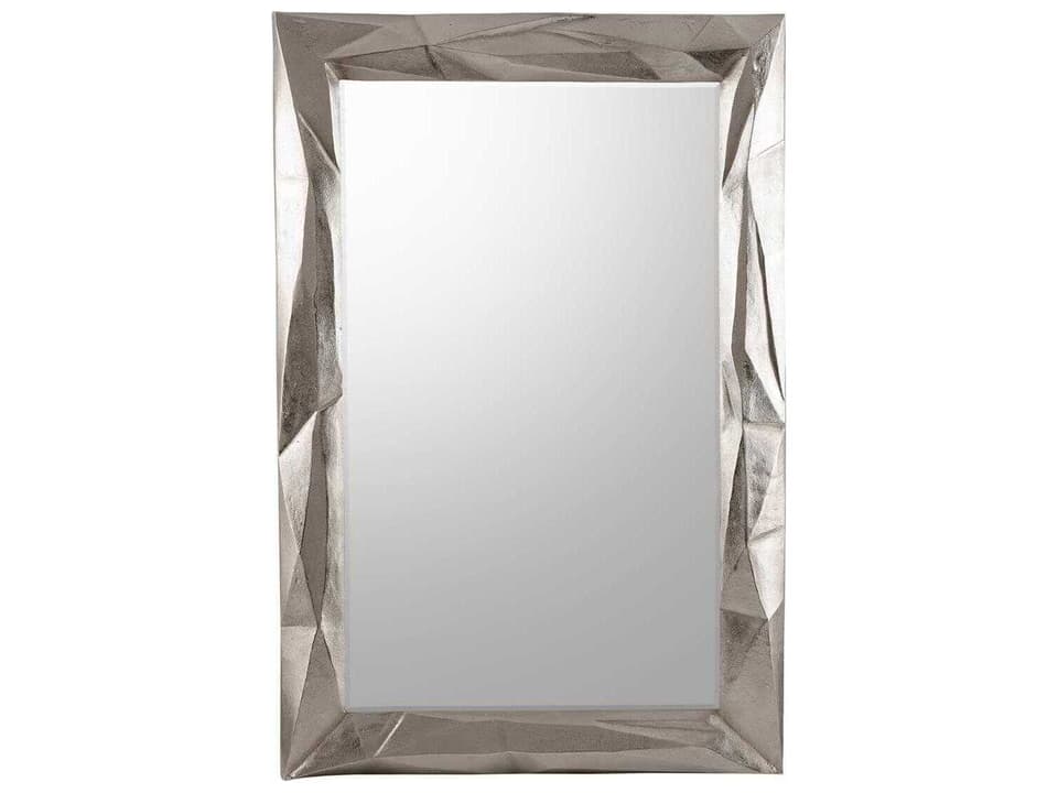 Ruga Rectangular Wall Mirror in Silver Finish