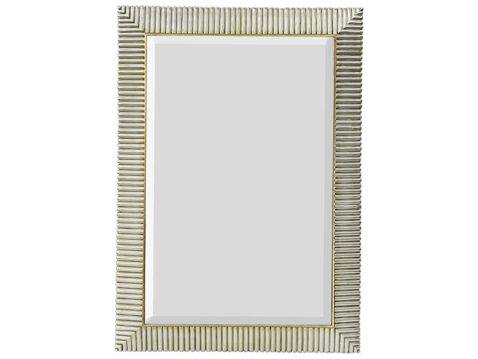 Gawain Champagne Rectangular Wall Mirror with Fluted Pattern