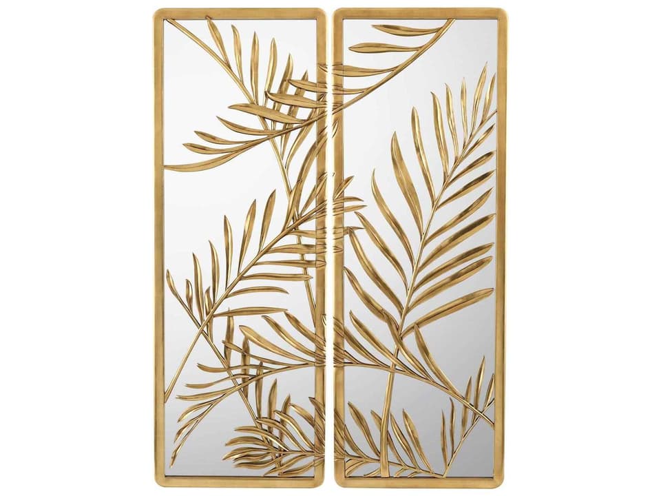 Oasis Rectangular Wall Mirror Set of 2 with Gold Coast Finish