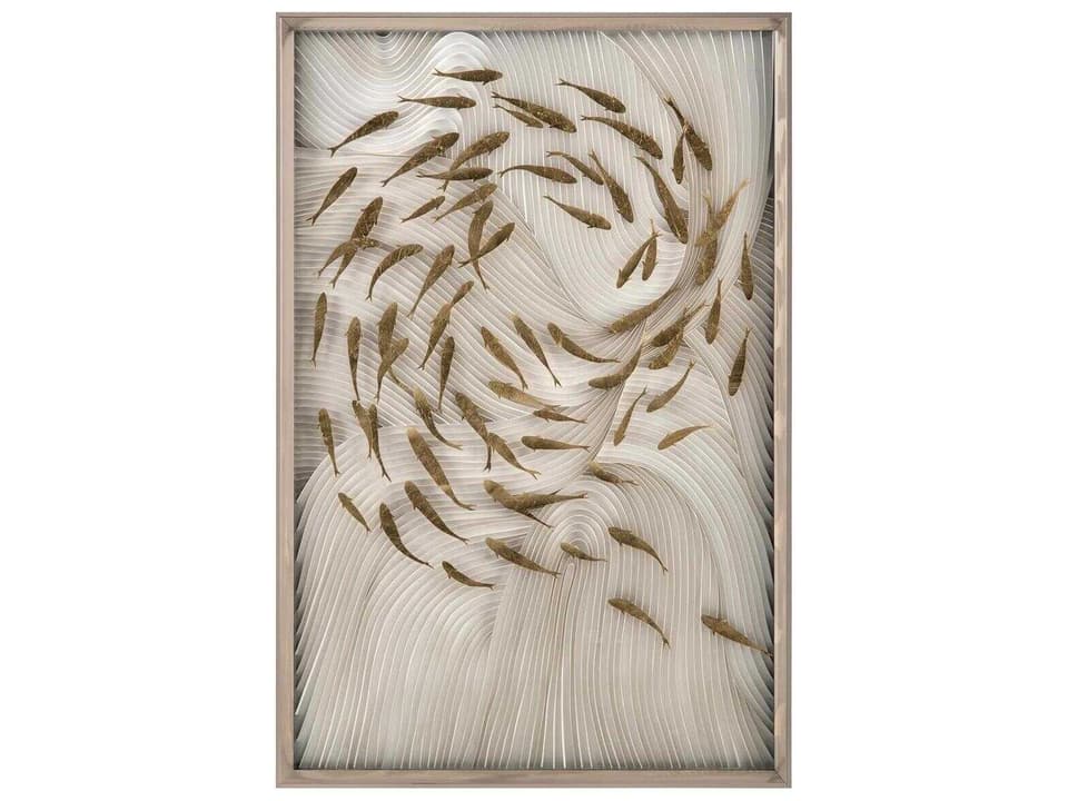 Robat School of Fish Wall Art with Metallic Frame