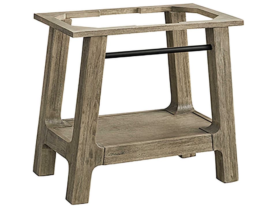 Auburn 31.5-Inch Single Console Bathroom Vanity Base in Weathered Timber
