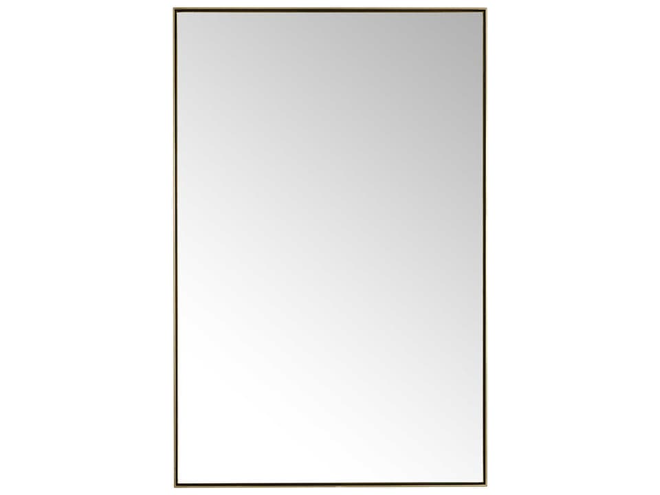 Rohe 26-Inch Rectangular Mirror in Champagne Brass