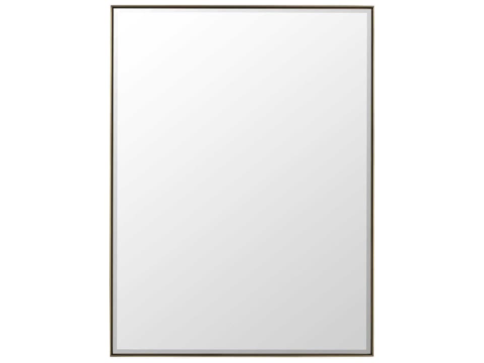 Rohe Rectangular Wall Mirror in Champagne Brass