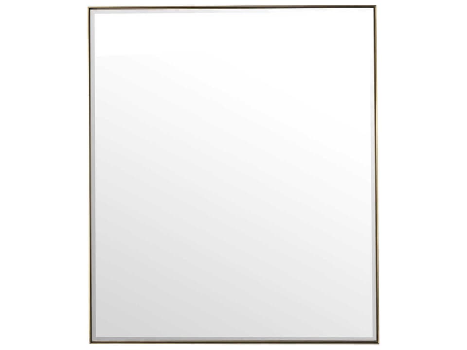 Rohe Rectangular Wall Mirror in Champagne Brass