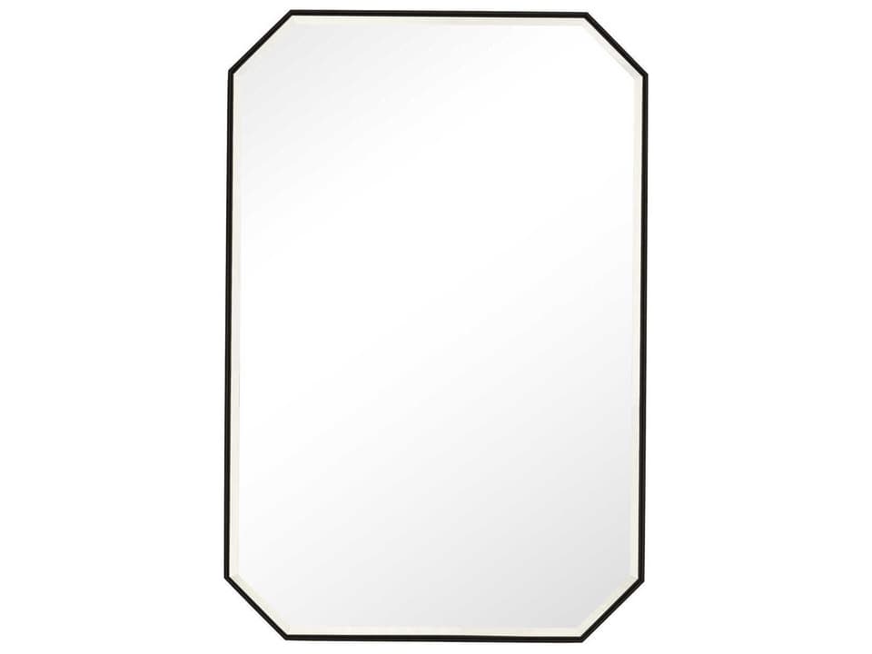 Rohe 24 Inch Octagonal Wall Mirror in Matte Black