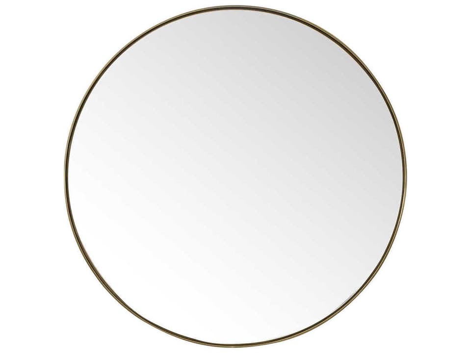Rohe 30-Inch Round Wall Mirror in Champagne Brass