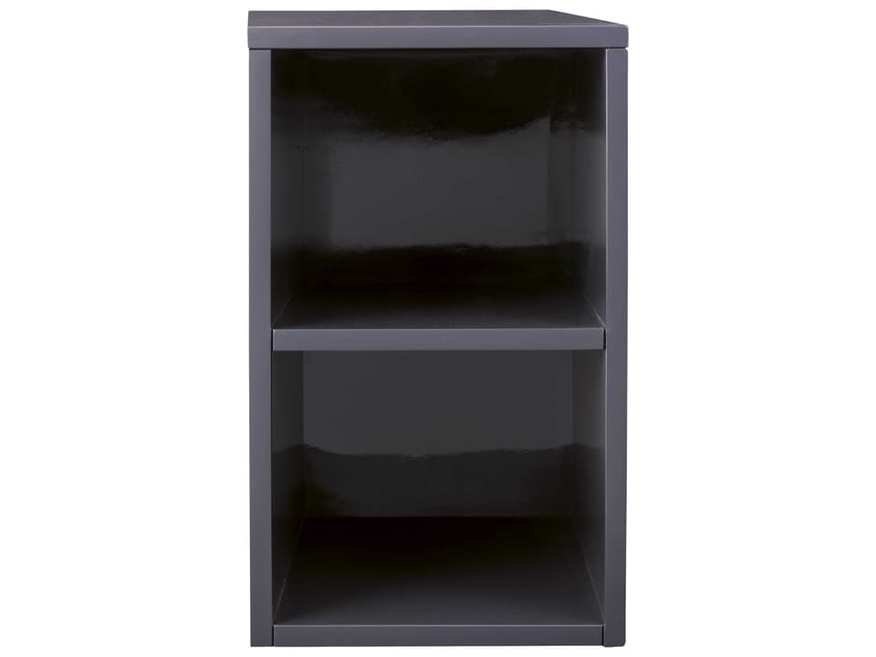 Milan Gray Poplar Wood Accent Chest in Modern Grey Glossy