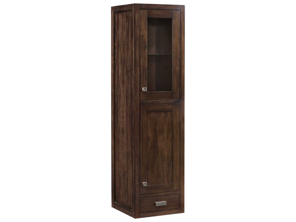 Addison 15-Inch Mid Century Acacia Wood Tower Hutch