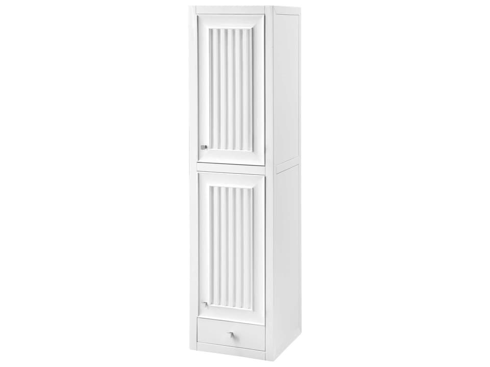 Athens White Poplar Wood Accent Chest in Glossy White