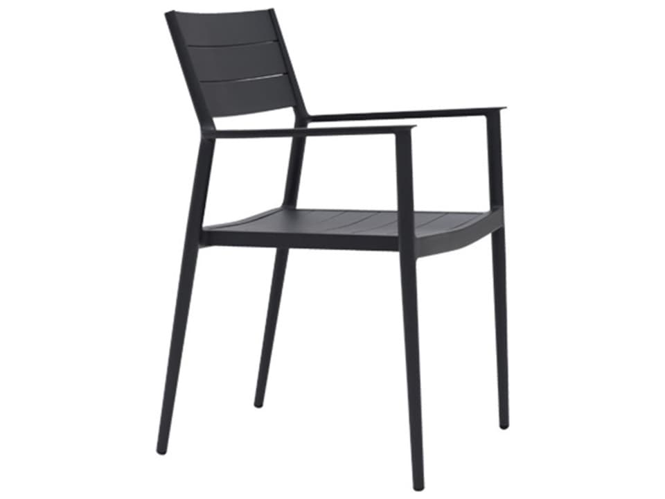 Estela Aluminum Charcoal Dining Arm Chair