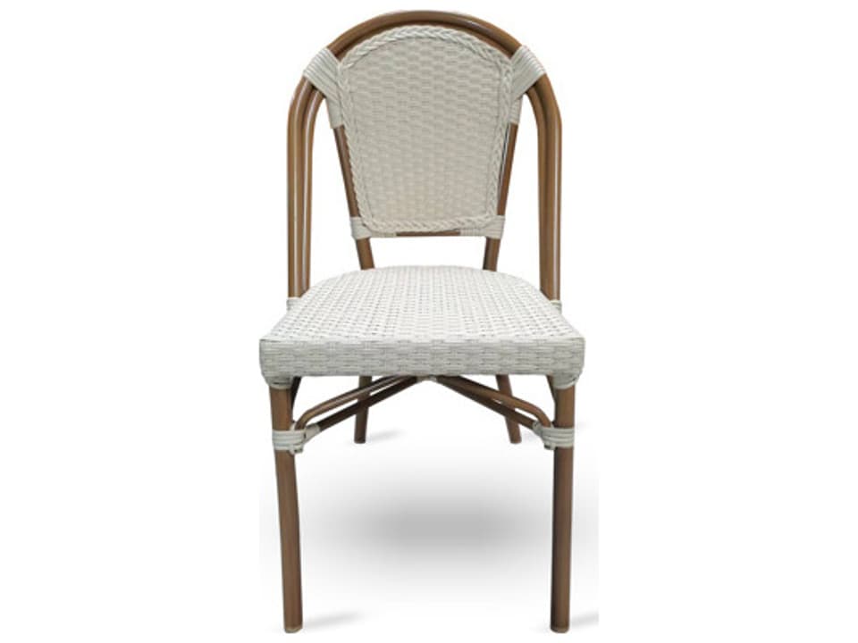 Bistro Wood Wicker Ivory Dining Side Chair