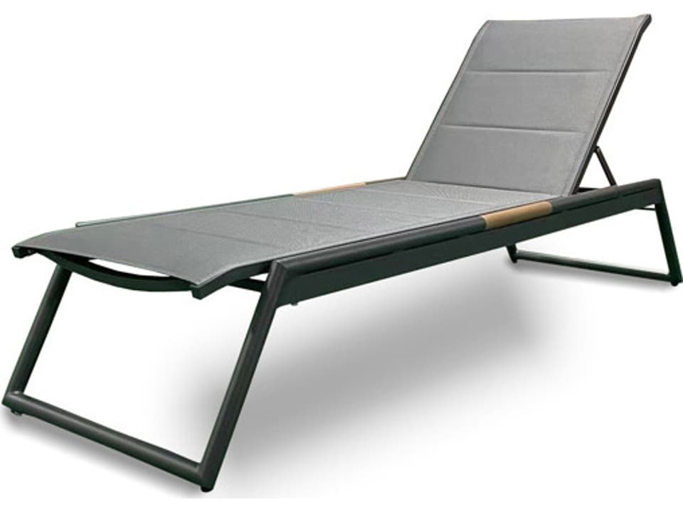 Curacao Sling Aluminum Chaise Lounge in Charcoal