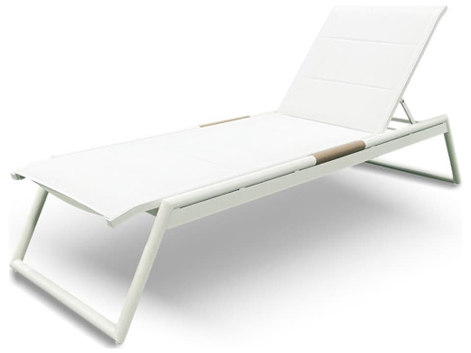 Curacao Sling Aluminum Chaise Lounge in White