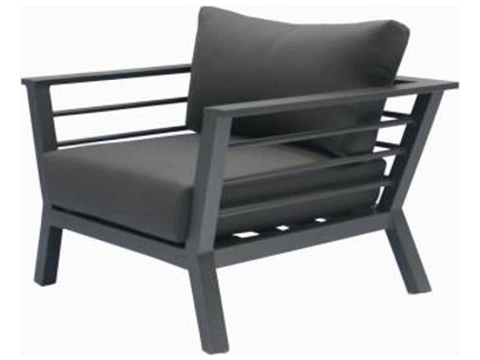 Paraiso 4-Piece Cushion Aluminum Lounge Set in Charcoal