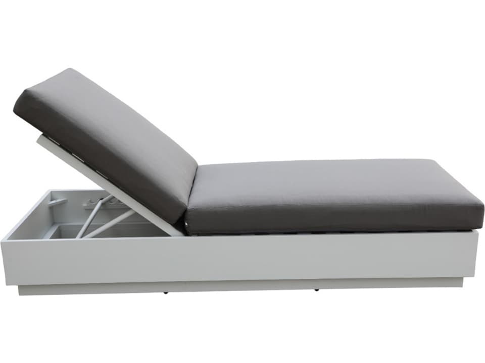 Mila Cushion Aluminum Chaise Lounge in White