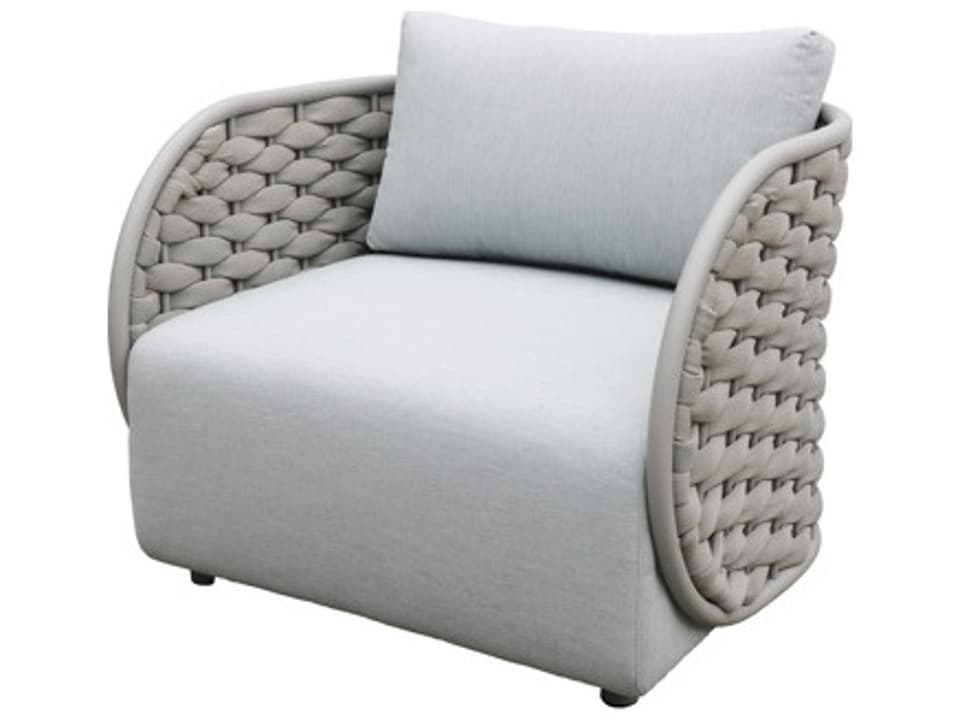 Savannah Rope Aluminum Lounge Chair in Champagne