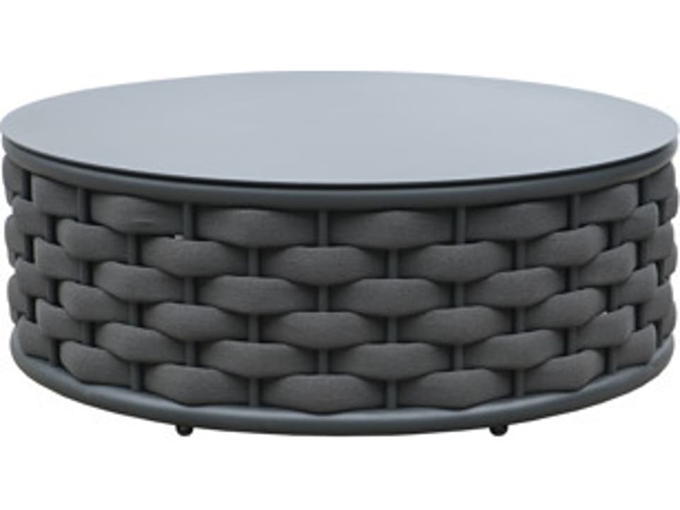 Savannah Rope Aluminum Charcoal Round Coffee Table