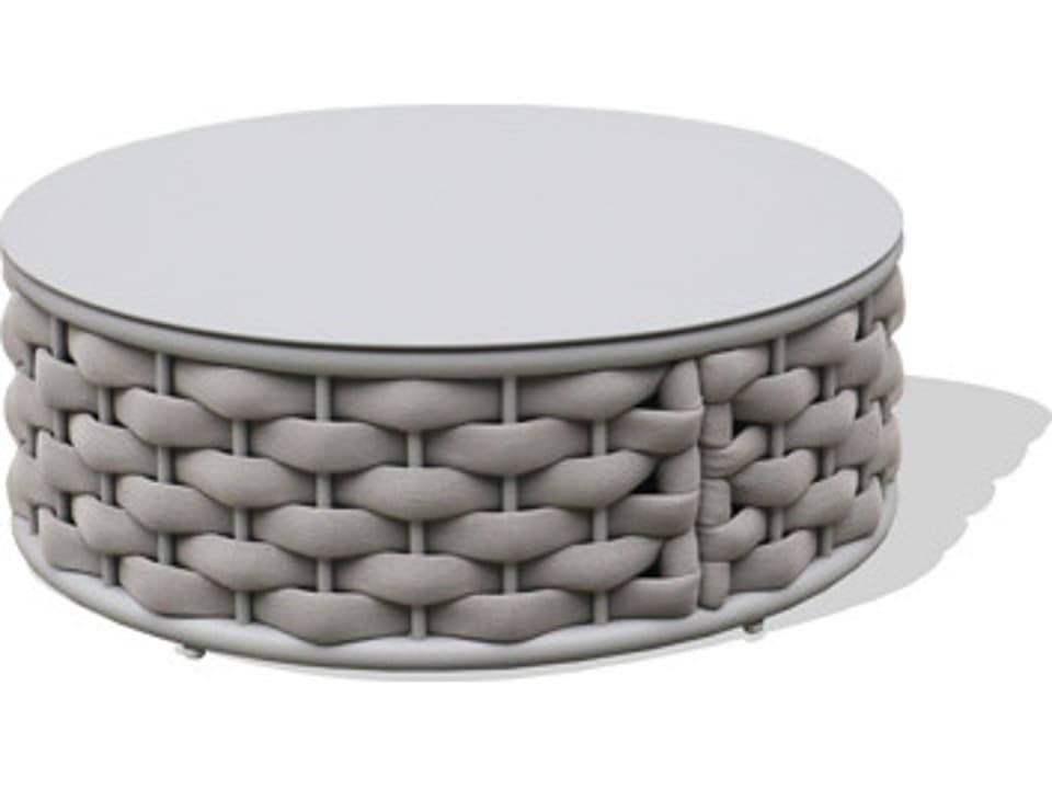 Savannah Rope Aluminum Round Coffee Table in Champagne