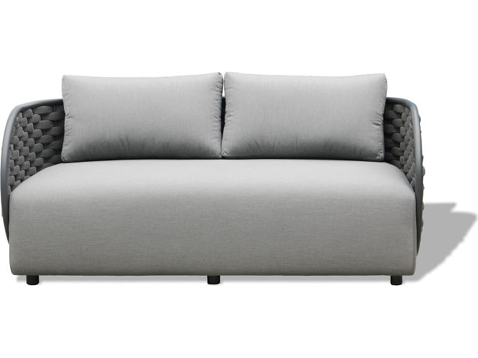Savannah Cushion Rope Aluminum Outdoor Loveseat Charcoal