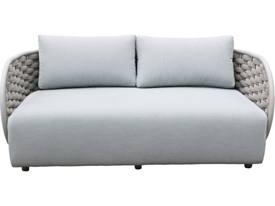 Savannah Cushion Rope Aluminum Loveseat in Champagne
