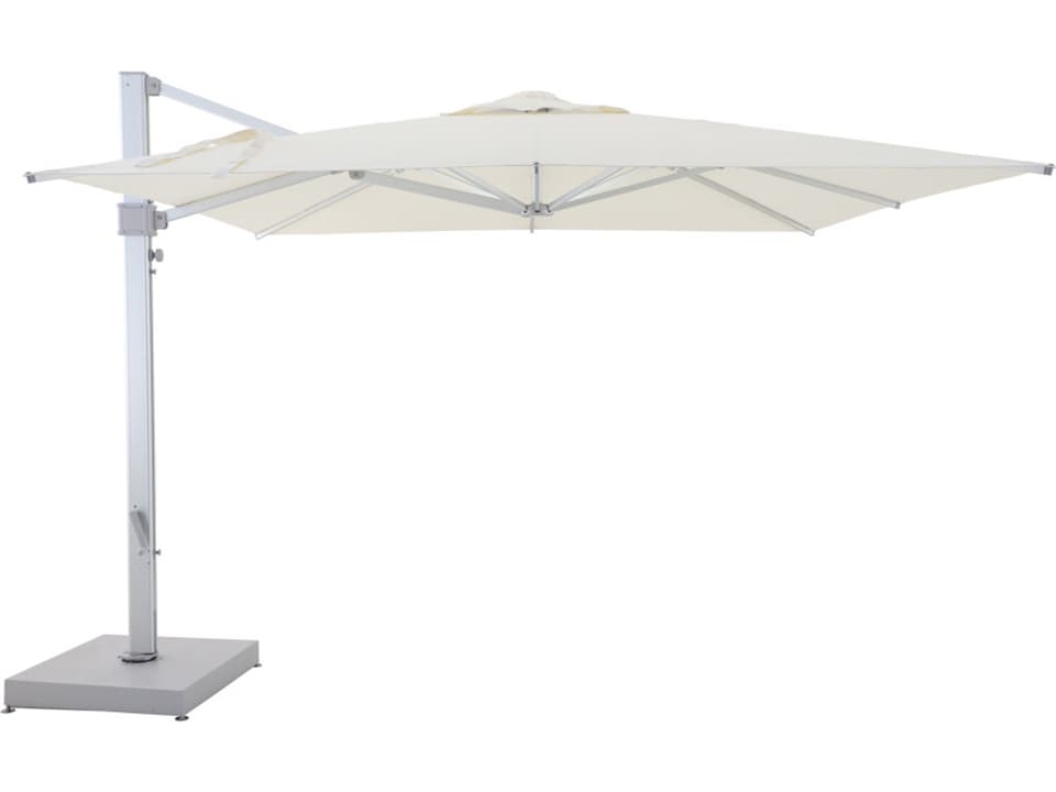 Schnupp Patio Nimbus 10 x 10 Foot Square Cantilever Umbrella with Off White Canopy | PatioLiving Schnupp Patio Nimbus 10 x 10 Foot Square Cantilever Umbrella with Off White Canopy | PatioLiving