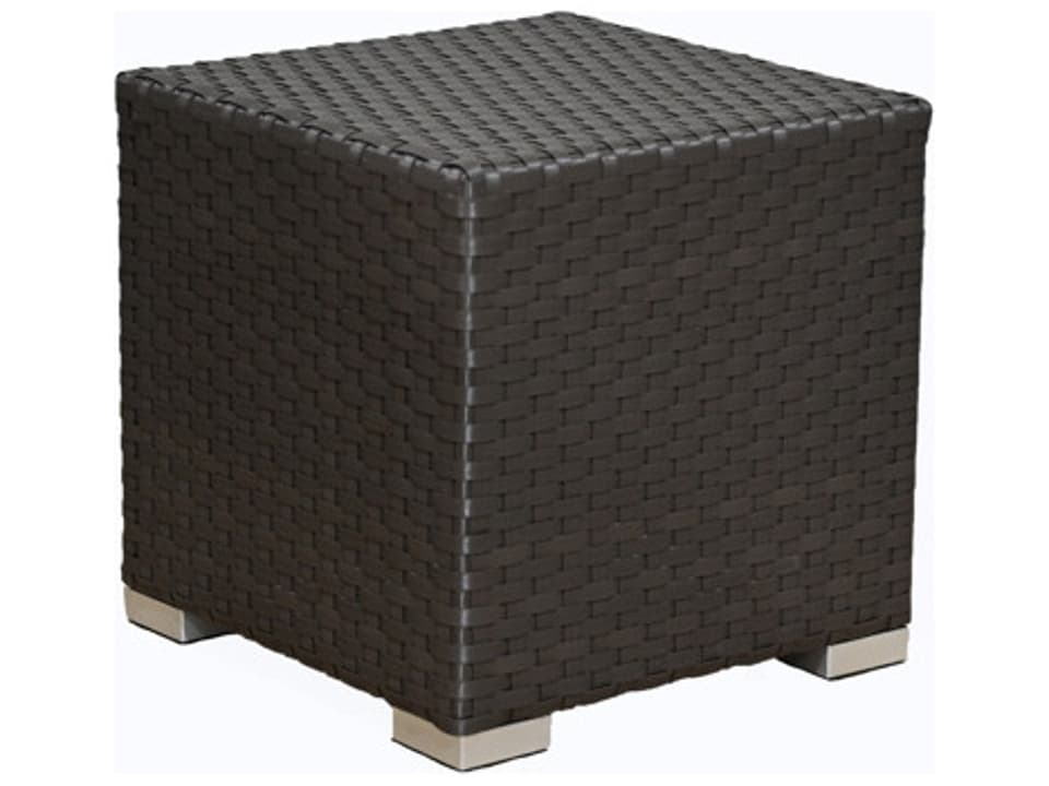 Venice Square Wicker Side Table in Brown