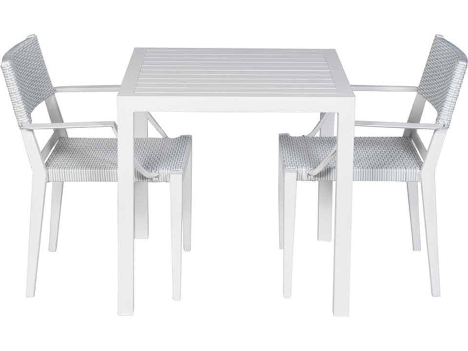 Aruba 35 Inch Square Aluminum Dining Table in White